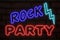 Rock party neon lights