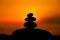 Rock pebble pyramid silhouette, balance, zen, harmony