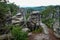 Rock pillar nature park. View from the mountain tops.