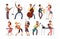 Rock and pop musicians vector cartoon characters. Young guitarists, drummers and singers artists isolated
