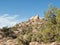 Rock promontory in desert landscape