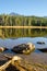 Rock and Reflection in Colorado Lake