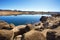 Rock reflections in lake