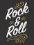 Rock and Roll custom lettering with pinstripe details.