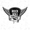 Rock and Roll forever plectrum, ribbon and wings