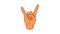 Rock and Roll hand sign icon animation