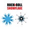 Rock and roll snowflakes. Rock hand sign in form of snowflakes.