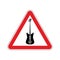 Rock and roll Warning sign. Caution rock music.