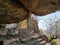 Rock roof , and a short door, in the vijay gadh fort