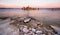 Rock Salt Tufa Formations Sunset Mono Lake California Nature Out