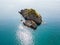 Rock of the Scorzone, aerial view, island, San Nicola Arcella, Cosenza Province, Calabria, Italy.
