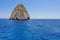 Rock in sea water, Ionian Sea - Zakynthos Island, landmark attraction in Greece. Seascape