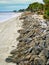 Rock Seawall Along Coastal Park