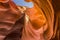 Rock shaped shelves in lower Antelope Canyon, Page, Arizona