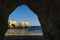 Rock shapes and shilouettes in Three Brothers Beach in Algarve, Portimao, Portugal