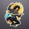 Rock Singer Guitar Sticker