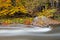 Rock Sits Solid In The Rapids Of The Oxtongue River