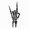 Rock skeleton hand. Heavy metal sign - horns. Rock-n-roll