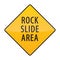 rock slide area warning sign. Vector illustration decorative design