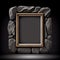 A Rock Solid Image Stone and Concrete on a Black Background, Durability Stone, Rock and Concrete Photo Frame