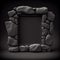 A Rock Solid Image Stone and Concrete on a Black Background, Durability Stone, Rock and Concrete Photo Frame