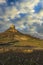 Rock of Solutre with vineyards, Burgundy, Solutre-Pouilly, France