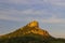 Rock of Solutre with vineyards, Burgundy, Solutre-Pouilly, France