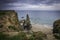 Rock stack on rugged coast of Pembrokeshire,South Wales, UK