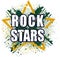 Rock stars very bright grunge design for emblem, logo or poster