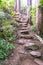 Rock steps on walking trail to Wairoa Stream Te Wairere in Ker