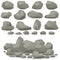 Rock stone cartoon in isometric 3d flat style. Set of different