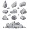 Rock stones. Graphite stone, coal and rocks pile isolated vector illustration