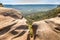 Rock structure on a cliff at the Palo Duro Canyon