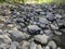 rock texture of a small river when the water recedes in a village in Indonesia 5