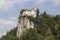 Rock top bled castle near city of Bled