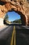 Rock tunnel on highway