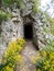 Rock tunnel in National Park Cheile Nerei Romania.