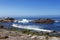 Rock and unusual geological formations at low tide