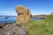 Rock and unusual geological formations at low tide