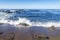 Rock and unusual geological formations at low tide