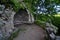 Rock view with a stone gazebo.