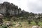 Rock wall of El Torcal de Antequera in Andalusia, Spain