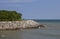 Rock wall on the Lake Ontario shore