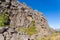 Rock walls of Almannagja Fault in Thingvellir park