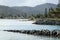 Rock Walls Jutting Into The Ocean