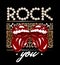 Rock you. Vector hand drawn illustration of moutht isolated.