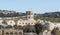 Rockefeller Archaeological Museum. View from the city walls near the Herods Gate on old city of Jerusalem, Israel