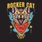 Rocker cat scream tshirt design vector illustration style