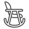 Rocker chair line icon. Wood nursing rocker stool for rest outline style pictogram on white background. Children rocking