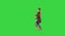 Rocker girl walking and making dancing moves on a Green Screen, Chroma Key.